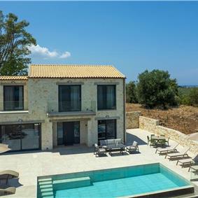  3 bedroom stone villa with pool & seaview, near Acharavi, sleeps 6